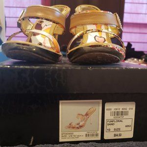 Baby Phat size 10. Show Stoppers in beautiful gold trim & bedazzled brand emblem